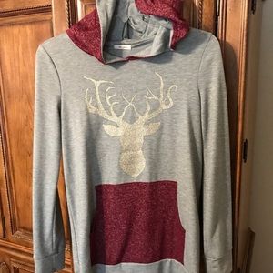 Reindeer hooded shirt “Texas” antlers